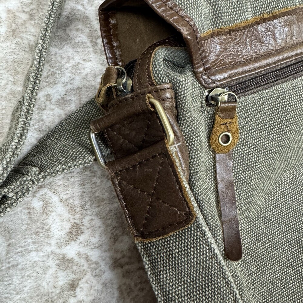 Carraig Donn Ireland Leather /Canvas Front Flap Messenger Shoulder Crossbody Bag - Picture 11 of 15